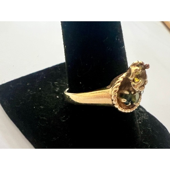 Vintage 14K Gold MultiStone Cocktail Ring Garnet Peridot Citrine 7.5 Untested - Picture 15 of 16